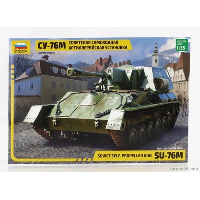 Zvezda Tank Su-76m Soviet Self Propelled Gun Tank Military 1945 1:35