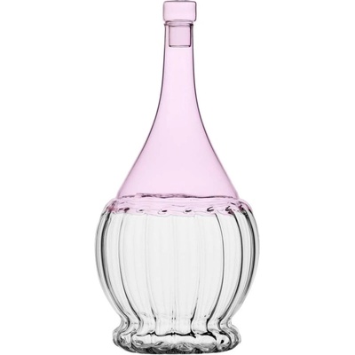 Fľaša s uzáverom ružová/priesvitná 1.1 l