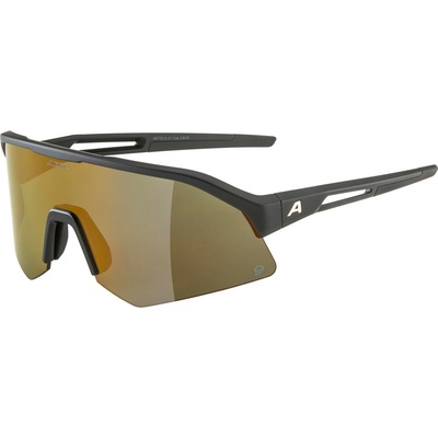 Alpina Очила за колоездене Alpina Sonic HR Q Mirror Cat. 3 Cycling glasses - Black Matt / Q Amber / Gold Mirror - размер One Size (205-3727-0111)
