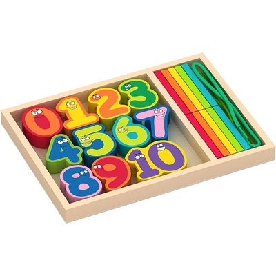 Acool Toy Дървен комплект Acool Toy - Цветни цифри и пръчици (ACT131)