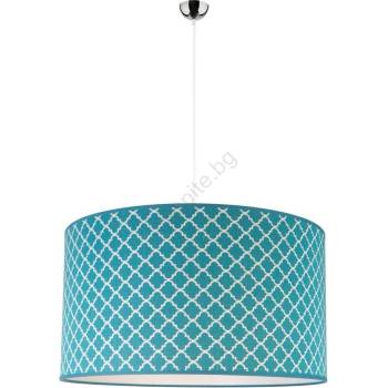 Duolla - Пендел MAROKO 1xE27/40W/230V Ø 45 см тюркоаз/бял (DU81174)