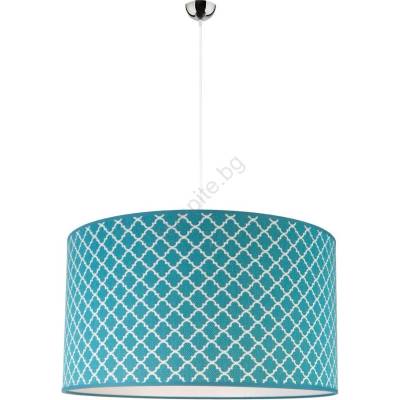Duolla - Пендел MAROKO 1xE27/40W/230V Ø 45 см тюркоаз/бял (DU81174)