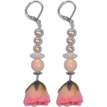 Image 1 of Dannyra Обици от естествени рози, перли и Swarovski Sweet Rose Garden Dannyra Jewels