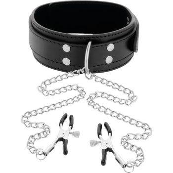 DARKNESS COLLAR WITH NIPPLE CLAMPS