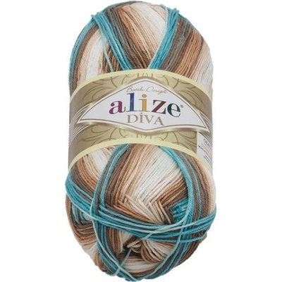DIVA batik 100g - 4603 bílá, béžová, tyrkysová