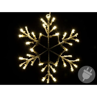 Nexos 42991 Vianočná LED dekorácia - snehová vločka - 30 cm teple biela