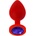 X Fun Силиконов Butt Plug с бижутерия "X FUN REDED DARK BLUE" 8 см. Размер - М