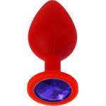 X Fun Силиконов Butt Plug с бижутерия "X FUN REDED DARK BLUE" 8 см. Размер - М