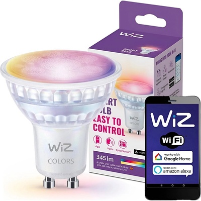 WiZ LED skleněná žárovka GU10 PAR16 4,7W 345lm 2200-6500K RGB IP20, stmívatelná