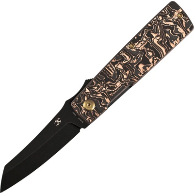 Kansept Higonokami Blackwash 154CM with Copper Carbon FIber handle T2135A2