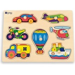 ANDREU Toys Дървен пъзел с дръжки Andreu toys - Транспортни средства (16456) - baby