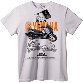 NOONEBRAND Тениска с Yamaha NMAX Скутер - 2XL, White