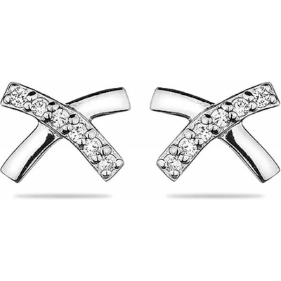 Swan Сребърни обици с вградени камъни циркон MR1647E Swan