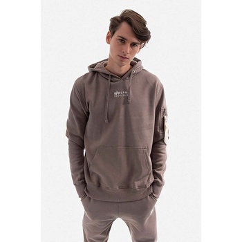 Alpha Industries Памучен суичър Alpha Industries Organics EMB Hoody в бежово с качулка с апликация (118350.628)