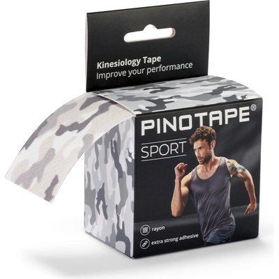 Pino Tape Sport Kineziologický tejp Šedá- camo 5 cm x 5 m