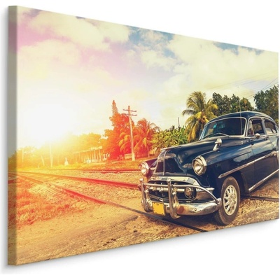 MyBestHome BOX Plátno Černé Auto V Retro Stylu Varianta: 100x70