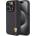 Ferrari PU Leather Carbon Vertical Red Line Case - дизайнерски кожен кейс за iPhone 15 Pro (черен)