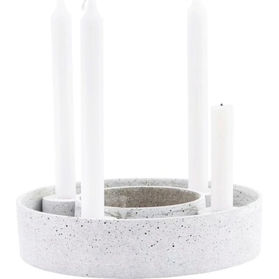 House Doctor Adventný okrúhly svietnik RING na 4 sviečky 26 cm šedý