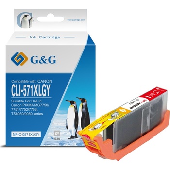 Compatible Глава за CANON PIXMA MG 5750/5751/5752/5753/6850/6851/6852/6853/7750/7751/7752/7753 - Grey - BS0335C - /571/ - CLI-571XLGY (CLI5 (Compatible-NP-C-0571XLGY)