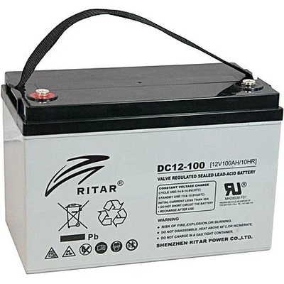 Ritar Оловна AGM DEEP CYCLE батерия RITAR (DC12-100), 12V, 100Ah, F12/M8, За соларни системи (RITAR-DC12-100)