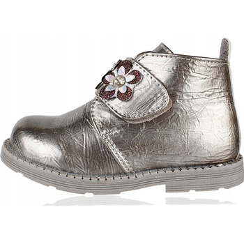 Clibee polobotky kotníkové suchý zip profilované stříbrné