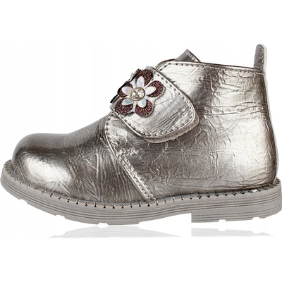 Clibee polobotky kotníkové suchý zip profilované stříbrné