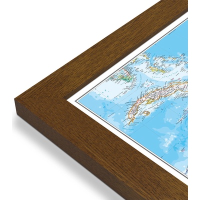 National Geographic Karibik - nástěnná mapa 90 x 60 cm Varianta: mapa v dřevěném rámu, Provedení: Pegi tmavý ořech