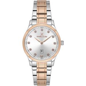 Daniel Klein DK. 1.13594-5 Premium Дамски часовник-сив циферблат с дата сребристо-златиста стоманена верижка Часовници