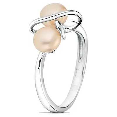 Swan Сребърен пръстен с розови перли и цирконий FN562RR Swan