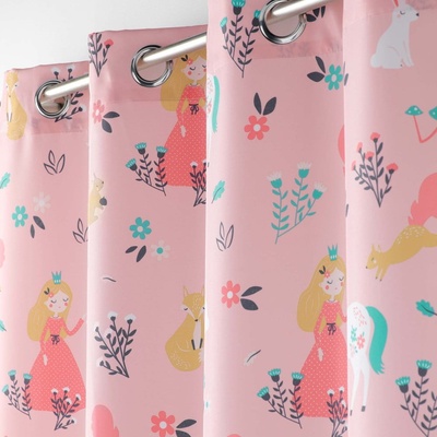 douceur d'intérieur Růžový závěs 140x260 cm Princesse Licorne – douceur d'intérieur