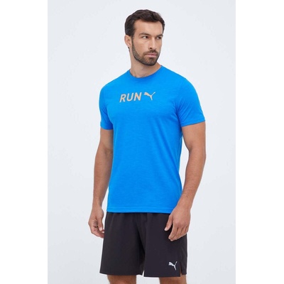 PUMA Тениска за бягане Puma в синьо с принт (524202)