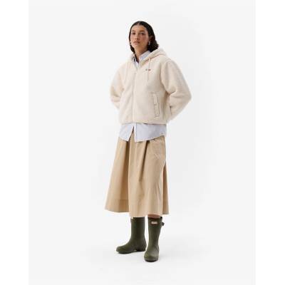 Hunter Поларено горнище с цип Hunter Women's Borg Full Zip Fleece - Antique White