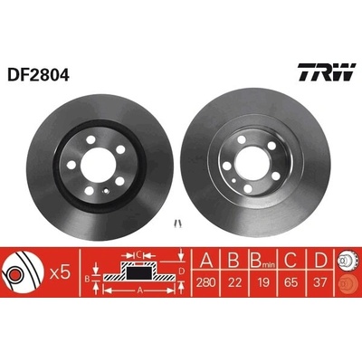 Brzdový kotúč TRW DF2804