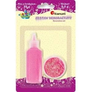 TITANUM Neon pink glitter glue in a sloick