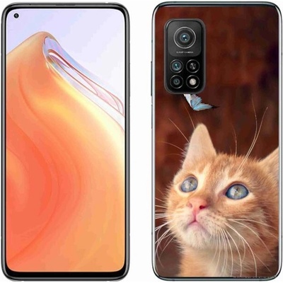 Pouzdro mmCase Gelové Xiaomi Mi 10T 5G - motýl a kotě