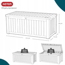Keter Rockwood 570 l 155 x 72,4 x 64,4 cm krémový