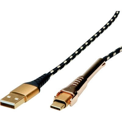 Roline 11.02.8920 USB 2.0, USB A(M) - USB C(M), s opěrkou, 1m