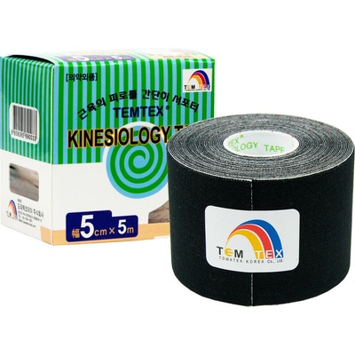 Temtex kinesio tape čierna 5 cm x 5 m
