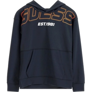 GUESS Суичър в черно за момче с оранжев надпис Guess