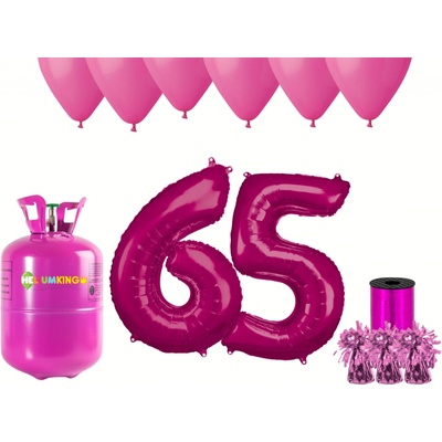 HeliumKing Helium párty set na 65. narozeniny s růžovými balónky