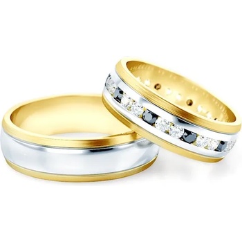 Image 1 of SAVICKI Сватбени халки: двуцветно злато, полукръгъл профил. 6 мм