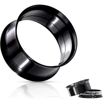 Šperky4U šroubovací ocelový tunel do ucha TN01080K-10 černý