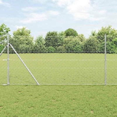 vidaXL Hexagonální oplocení Stříbrná 1.4 x 100 m Pozinkovaná ocel
