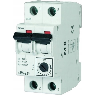 Motorový vypínač Eaton 4-6,3A 0,75kW 2P Z-MS-6,3/2 ochrana 248397