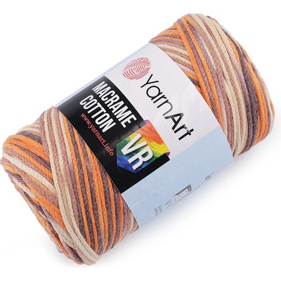 Prima-obchod Pletací příze Macrame Cotton 250 g, barva 4 (927) oranžová