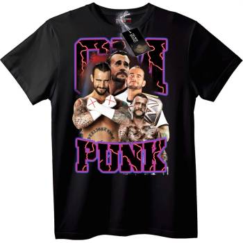 NOONEBRAND Тениска CM Punk Борба - 2XL, White