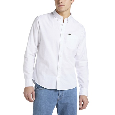 Lee Риза с дълъг ръкав Lee Button Down Long Sleeve Shirt - White