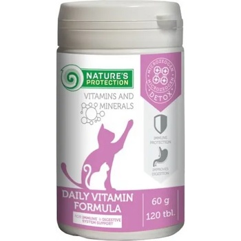 AKVATERA Nature's Protection Daily Vitamin Formula - ежедневни витамини за котки, 120 таблетки, Литва - 60 гр