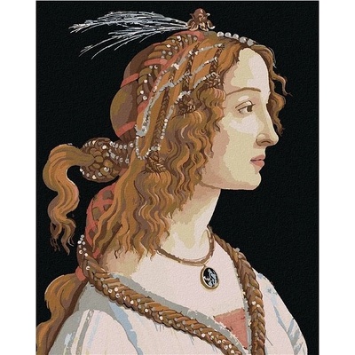 zuty Malování Podle Čísel Portrét Dámy Sandro Botticelli 80 x 100 Cm Plátno