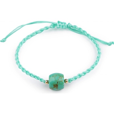 Prima-obchod náramek shamballa se skleněným korálkem zelený tyrkys 106011